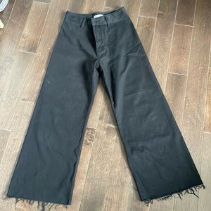 Zara High-Waisted ZW Sailor Straight Jeans in Black